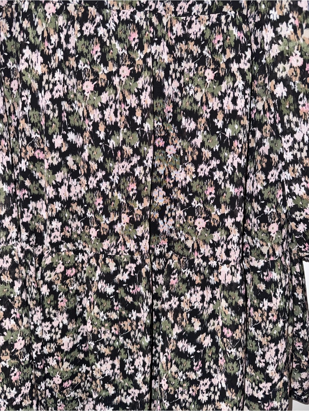 Time and Tru Black Floral Long-Sleeve Mini Dress - Picture 4 of 6